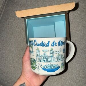 Starbucks Blue and White Cityscape Mug